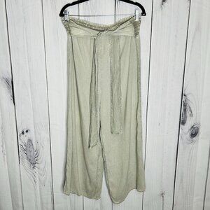 Bella Dahl Sage Green Wide Leg Tie-Waist Pants